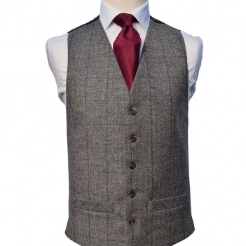 Tweed check waistcoats