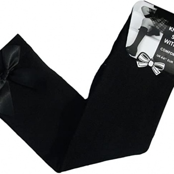 Black knee high socks with bows