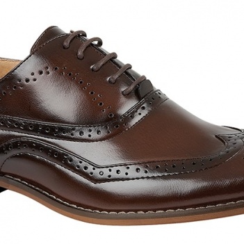 GOOR 5 Eye Brogue Oxford Shoe Dark Brown