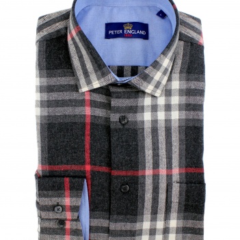 Peter England Black & Grey Warmhandle shirt