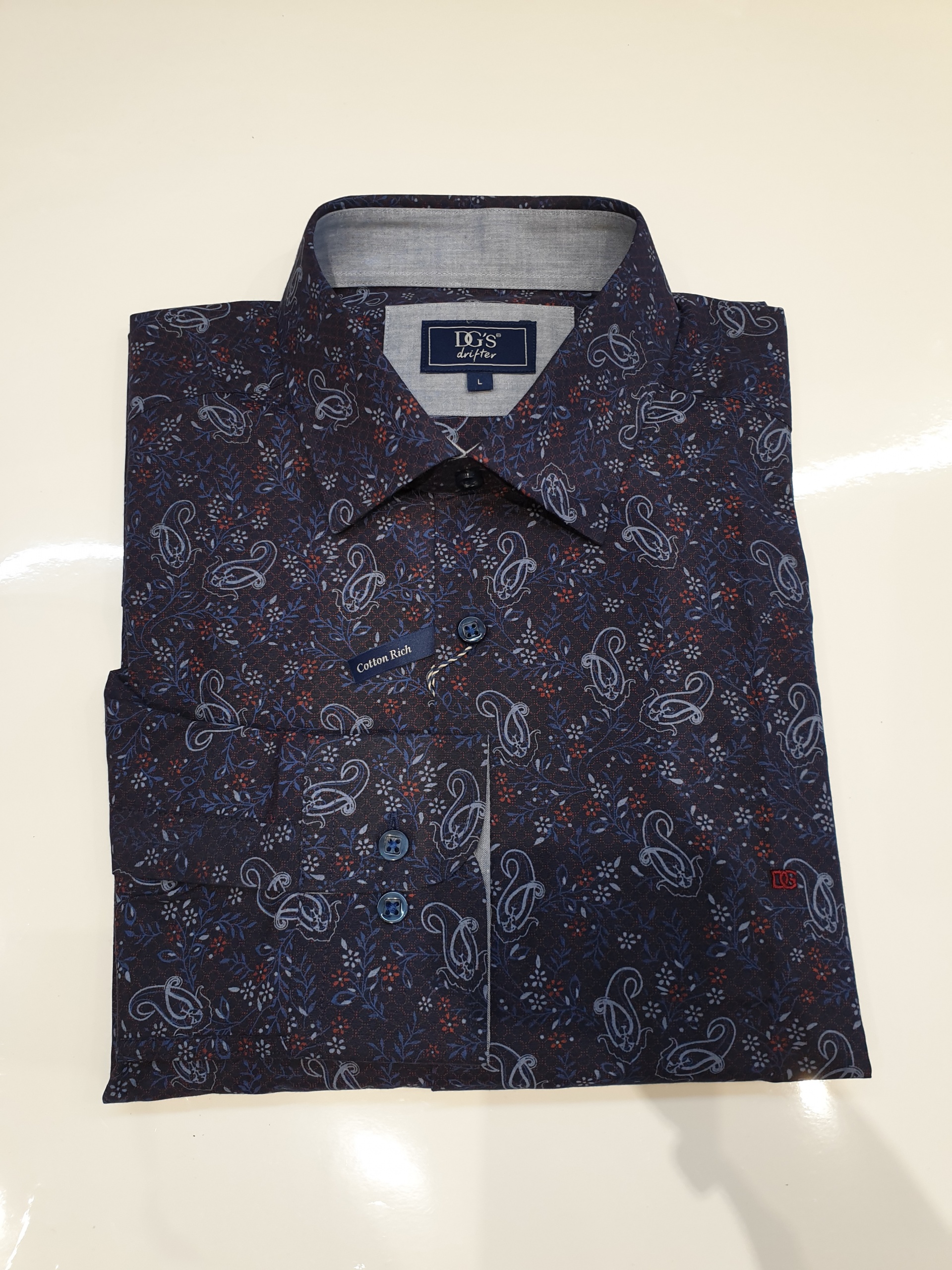 Daniel Grahame Navy Paisley Shirt