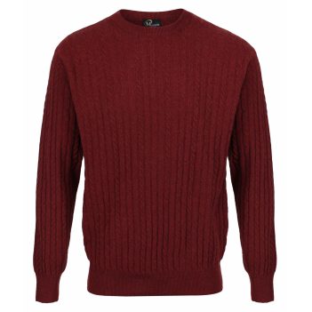Massoti Crew Neck Lambswool Cable Knit Pullover (Available in 7 Colours)