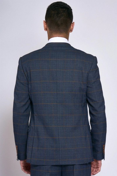 Marc Darcy Jenson Marine Navy Check Jacket - Image 2