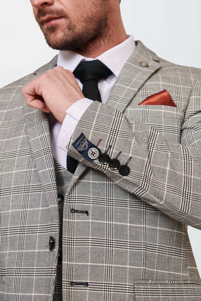 Marc Darcy Ross Grey Check Jacket - Image 3