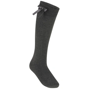 Grey knee high socks with bows